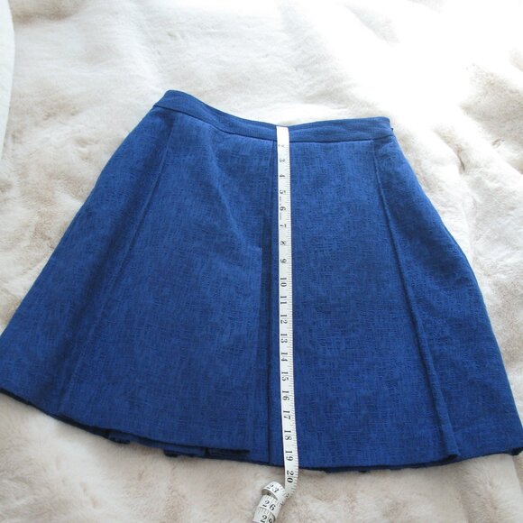 BROOKS BROTHERS - Red Fleece Pleated A-Line blue boucle skirt - Picture 12 of 16